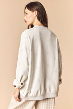 Load image into Gallery viewer, Peach Love Reversible Gameday and Football Mock Neck Sweatshirt in Heather Grey