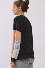 Load image into Gallery viewer, Oddi Mixed Media Raglan Sweatshirt in Washed Black