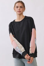 Load image into Gallery viewer, Oddi Mixed Media Raglan Sweatshirt in Washed Black