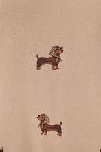 Load image into Gallery viewer, Sunday Edition Weenie Dog All Over Print Crew Neck Sweatshirt in Mocha