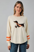 Load image into Gallery viewer, Sunday Edition Game Day Dog Graphic Knit Sweater in Cream Orange