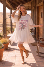 Load image into Gallery viewer, Sew in Love Relaxed Fit Graphic Mini Dress With Ruffle Sleeve in Ivory