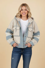 Load image into Gallery viewer, Heimish Vintage-Inspired Quilted Denim Patch Jacket in Cream