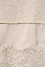 Load image into Gallery viewer, Sunday Edition Lace Trim Hem Sweatshirt in Melange
