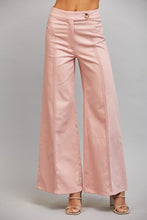 Load image into Gallery viewer, FATE Vertical Seam Detail High Waisted Flare Pants in Muted Blush Pink
