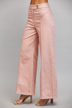 Load image into Gallery viewer, FATE Vertical Seam Detail High Waisted Flare Pants in Muted Blush Pink