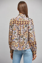 Load image into Gallery viewer, FATE Mixed Print Button Down Blouse in Beige Multi