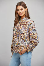 Load image into Gallery viewer, FATE Mixed Print Button Down Blouse in Beige Multi