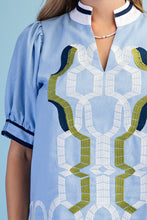 Load image into Gallery viewer, GiGio Embroidered Linen Blend Top in Blue