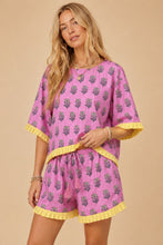 Load image into Gallery viewer, J.nna The Pink Petal and Pleat Set in Pink Yellow Combo