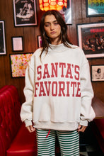 Load image into Gallery viewer, BucketList 'Merry Christmas & Santa's Favorite' Reversible Mock Neck Sweatshirt in Ash Grey