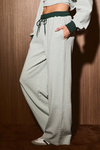 Load image into Gallery viewer, Le Lis Stripe Wide Leg Lounge Pants in Dusty Green Stripe