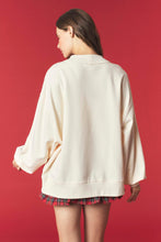 Load image into Gallery viewer, Peach Love Christmas Train Mock Neck Sweatshirt in Ivory