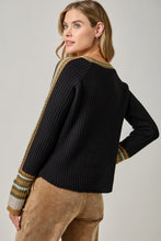 Load image into Gallery viewer, Mystree Raglan Sleeve Sweater Top in Black