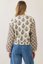 Load image into Gallery viewer, TCEC Mixed Floral Quilted Jacket in Cream
