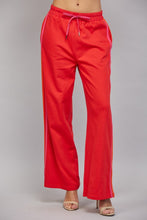 Load image into Gallery viewer, FATE Contrast Side Trim Detail Wide Leg Sweatpants in Red