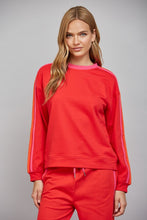 Load image into Gallery viewer, FATE Contrast Trim Detailing Crewneck Sweatshirt in Red