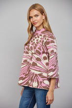 Load image into Gallery viewer, FATE Abstract Animal Print Mock Neck Sweater Beige Pink Brown