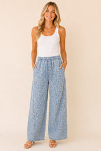 Load image into Gallery viewer, Heimish Floral Print Drawstring Wide Leg Pants in Denim