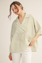 Load image into Gallery viewer, Jodifl Textured Striped Top in Sage