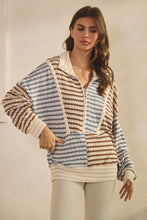 Load image into Gallery viewer, LovLov Contrasting Color Striped Textured Top in Multi Color