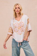 Load image into Gallery viewer, BiBi Mix n Match Hooded Top with Large Flower Patch Front in Ivory