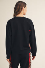 Load image into Gallery viewer, Jodifl Side Animal Contrast Accent Casual Sweatshirt in Black