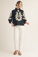 Load image into Gallery viewer, Jodifl Baroque Applique Detail Top in Black