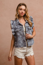 Load image into Gallery viewer, BiBi Vintage Washed Gingham Vest in Denim