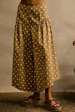 Load image into Gallery viewer, So Me Twill Polka Dot Extended Waist Wide Pants in Taupe/Ivory