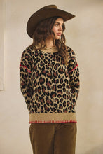 Load image into Gallery viewer, LovLov Knit Sweater with Contrasting Details in Leopard