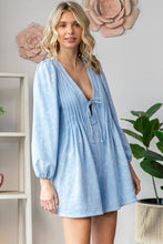 Load image into Gallery viewer, Veveret Mineral Washed French Terry Romper in Sky Blue