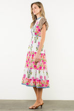 Load image into Gallery viewer, THML Mixed Floral Print and Contrasting Prints Maxi Dress in White