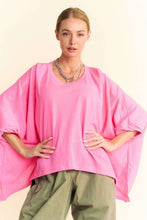 Load image into Gallery viewer, Davi & Dani OVERSIZED Solid Color Top with Azalea Pink