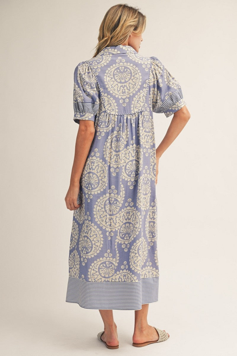 jodifl dress Geometric Floral Print Midi in Periwinkle – June Adel this standout style combines Stormy Color:Hydrangea Horoscopes June 14, 2026:
