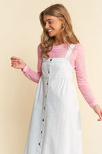 Load image into Gallery viewer, J.nna Mineral Washed Denim Button Down Front Maxi Dress in Ice Blue Denim