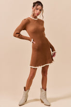 Load image into Gallery viewer, So Me FITTED Ribbed Sweater Mini Dress in Caramel