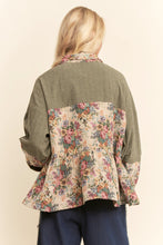 Load image into Gallery viewer, Davi & Dani Garden Floral Peplum Top in Floral Jacquard