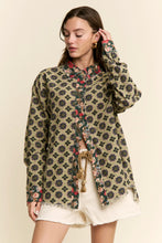 Load image into Gallery viewer, J.nna Mixed Pattern Button Down Top in Green Garden
