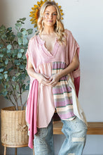 Load image into Gallery viewer, Oli & Hali OVERSIZED Mixed Fabric Babydoll Top in Pink