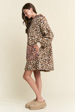 Load image into Gallery viewer, J.nna Color Block Hooded Loungewear Dress in Leopard
