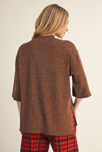 Load image into Gallery viewer, Jodifl Side Slit Two Tone Comfy Sweater in Brown