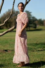 Load image into Gallery viewer, Davi & Dani Smocked Bodice Floral Print Maxi Dress in Pink