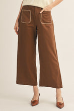 Load image into Gallery viewer, Jodifl Stitch Accent Wide Leg Solid Pants in Toffee