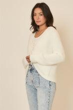 Load image into Gallery viewer, Cozy Co. Soft Eyelash Knit Cardigan in Off White