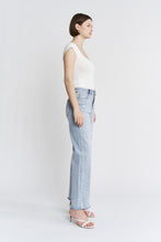 Load image into Gallery viewer, Mica Denim High Rise Pearl and Rhinestone Embellished Wide Leg Jeans in Grizzlies Blue