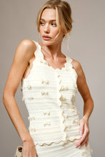 Load image into Gallery viewer, Blue B 3D Bow Embellished Textured Sweater Tank Top in Cream