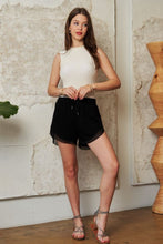 Load image into Gallery viewer, Davi & Dani Solid Colored Layered Shorts in Black