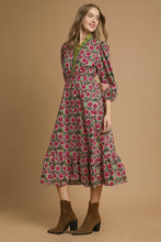 Load image into Gallery viewer, Umgee Vibrant Floral Print Maxi Dress in Sage Mix