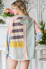 Load image into Gallery viewer, Oli & Hali Daisy Patched Mixed Fabric Top in Pink